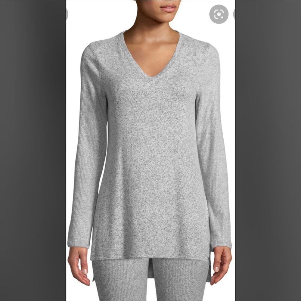 Natori Pajamas - Supersoft Viscose Knit in Heather Greys, Size XL